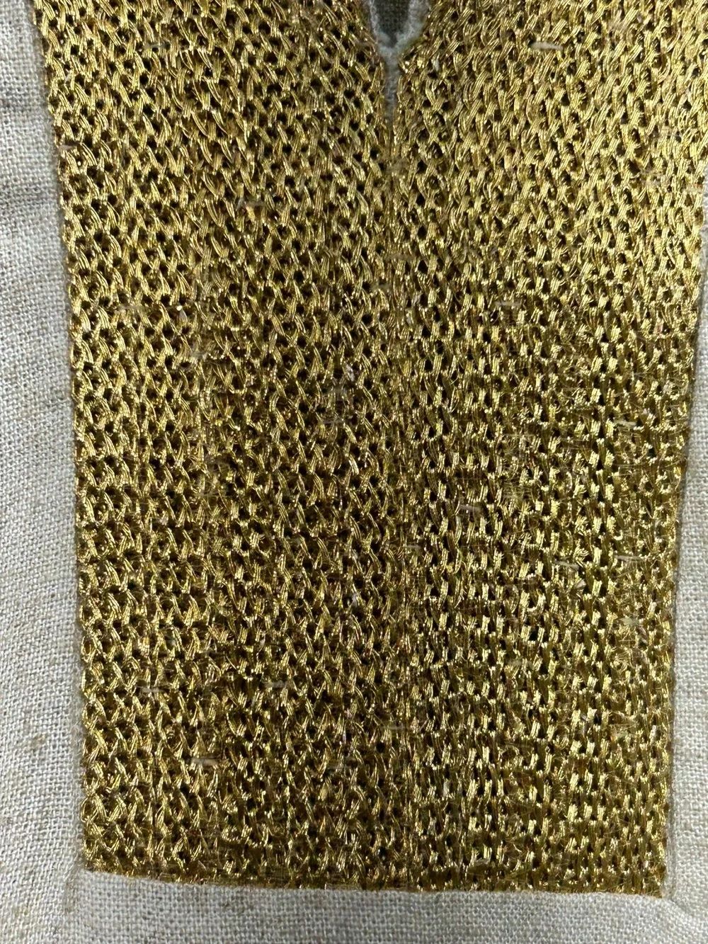 Coldwater Creek Cream Tunic with V Neck Gold Trim Accents Linen Blend Size L - Picture 6 of 13